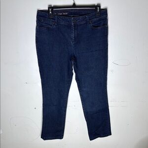 Talbots Signature Straight Dark Wash Cotton Blend Women's Blue Jeans Size 10P